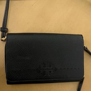 Tory Burch McGraw Flap Wallet Crossbody Bag Black
